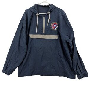 Hawaii Volleyball Academy Jacket Mens Medium Navy Pullover Hooded Windbreaker